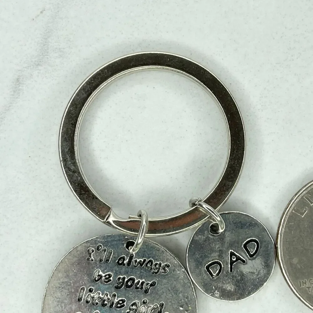Dad Hero Father's Day Silver Tone Keychain Keyring